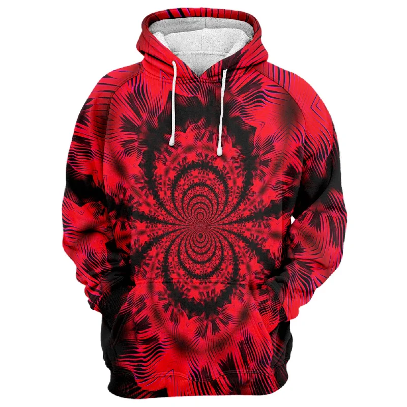 hoodie with drop hemline -Red Infinity Hoodie