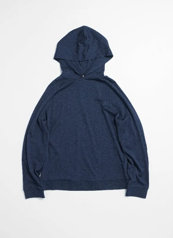 parka-style hoodie men cozy -Wool Jersey Hoodie