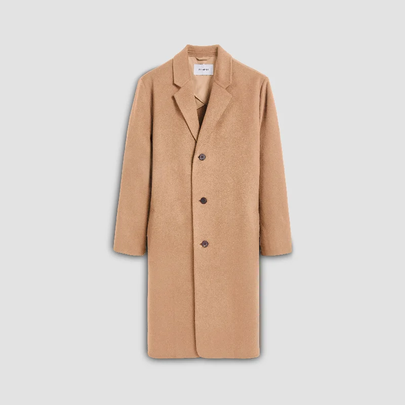 jacket with ribbon hem -Full Length Wool Coat