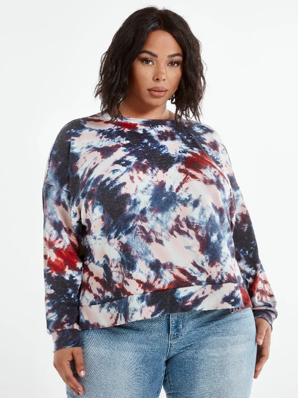 sweatshirts with satin hemline -Amber Tie Dye Sweatshirt