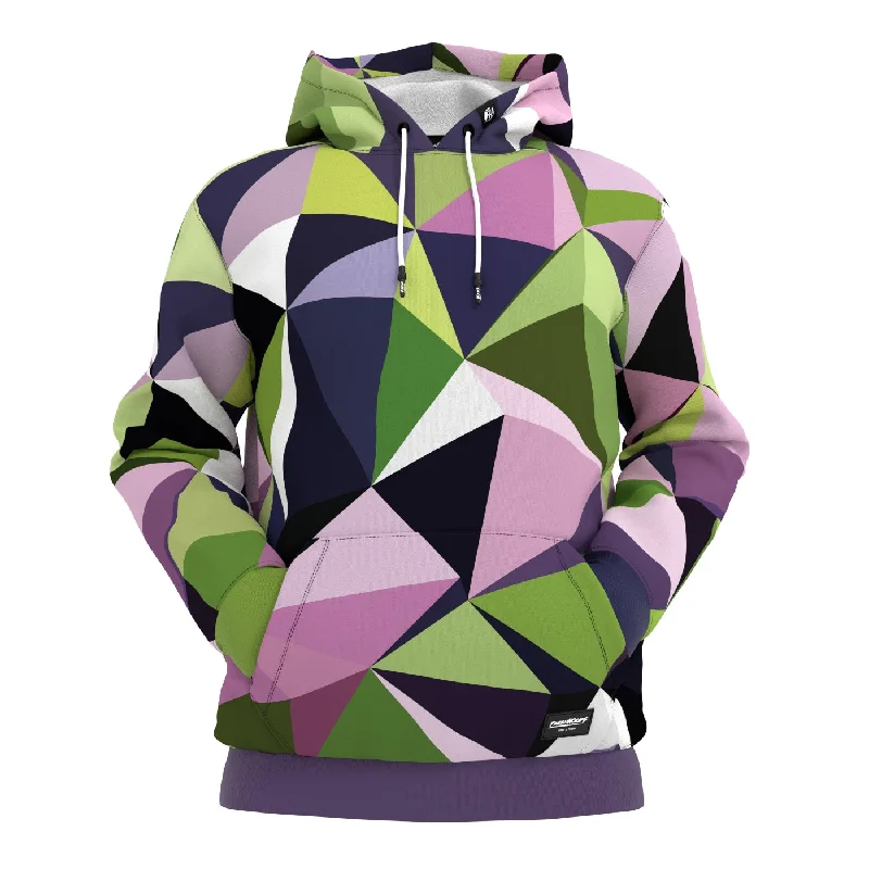 hoodie with metallic drawstrings -Cubes Patched Path Hoodie