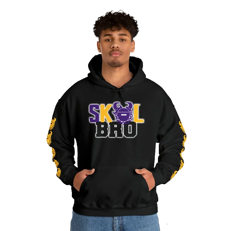 linen hoodie airy feel -Unisex Heavy Blend™ Hooded Sweatshirt - BRO! + Game Day Helmet (Sleeves)