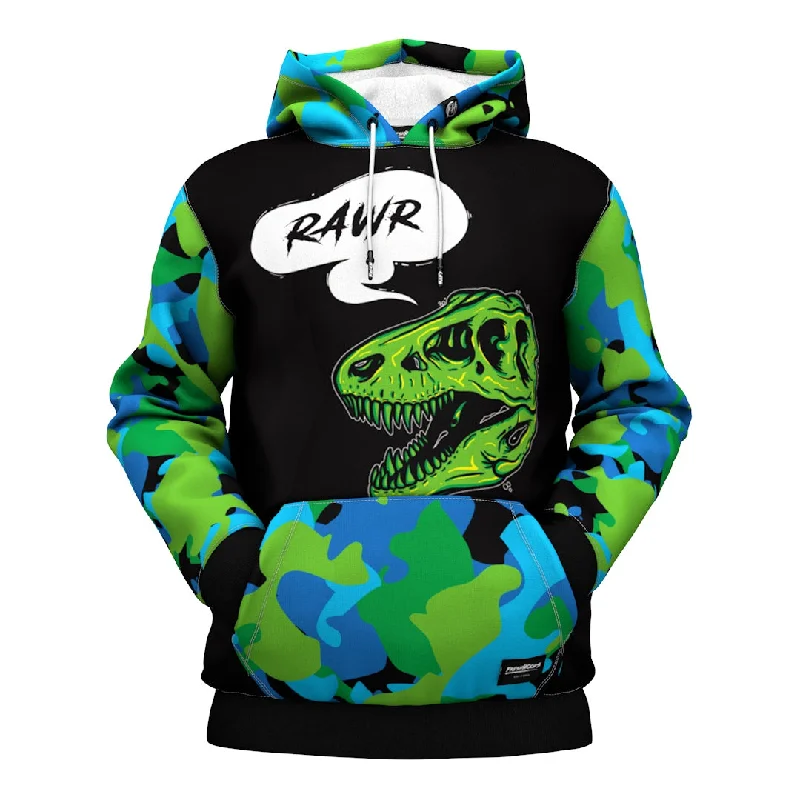 hoodie with wave stripe -Rawr Hoodie