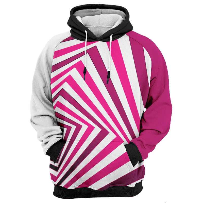 hoodie with pearl trim -Pink Depth Hoodie