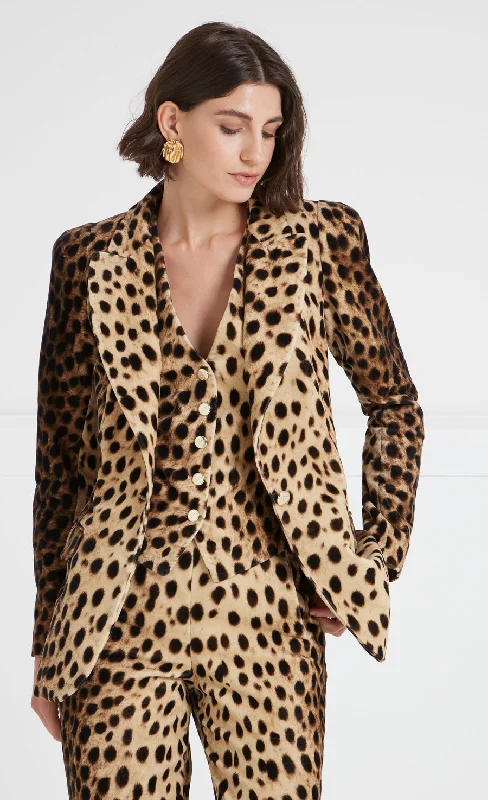 jacket with drop hem -Nemera Jacket - Leopard Print