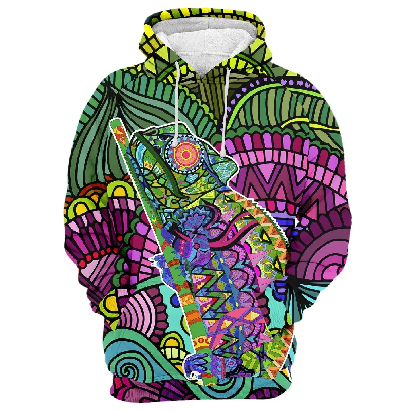 merino hoodie fine wool -Mandala Chameleon Hoodie