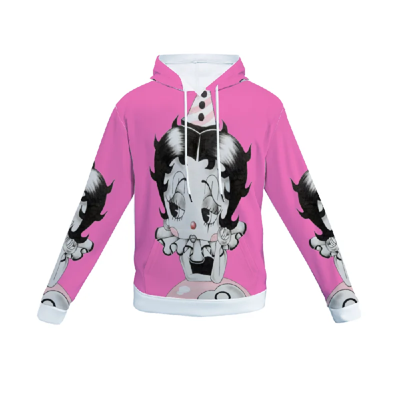 magenta hoodie vibrant pop -Customizable Unisex All Over Print Plush Hoodies with Pockets