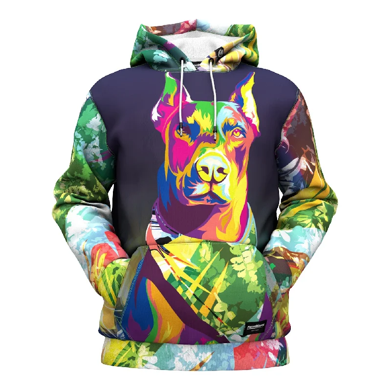 hoodie women soft cerulean -Dobermann Hoodie