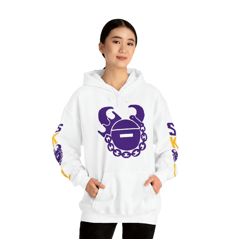 hoodie with flared hem -Unisex Heavy Blend™ Hooded Sweatshirt - Game Day Helmet + Original (Sleeves)