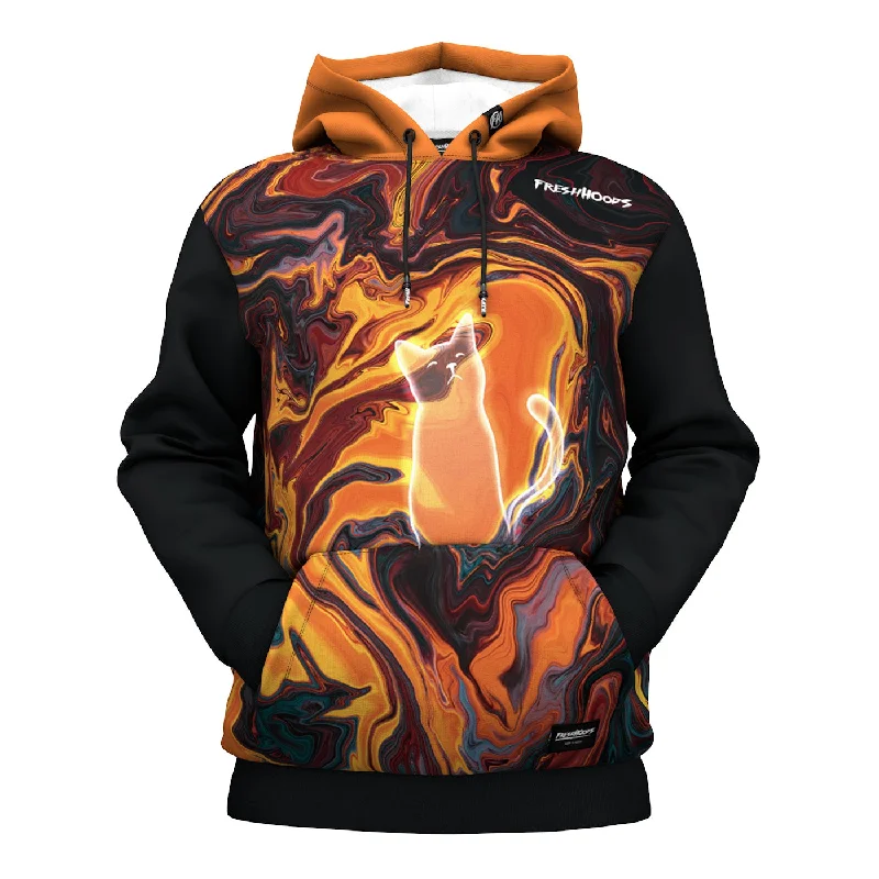 breathable cotton hoodie airy -Lava Cat Hoodie