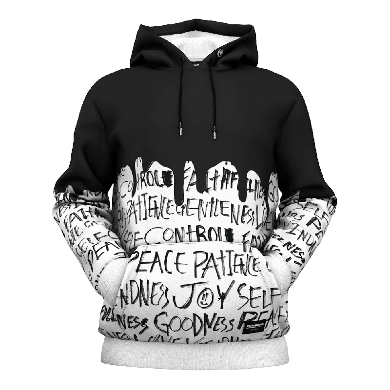 hoodie with crystal hem -Graffitypo Hoodie