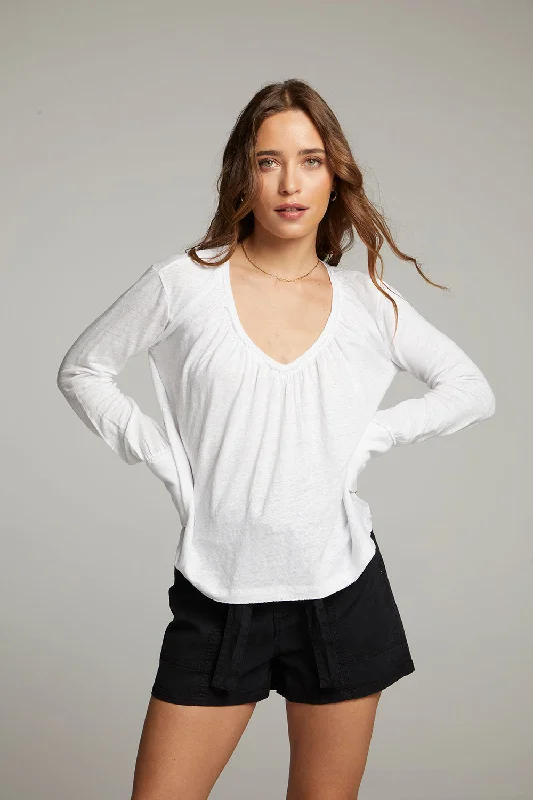 long silk blouses -Warren White Blouse