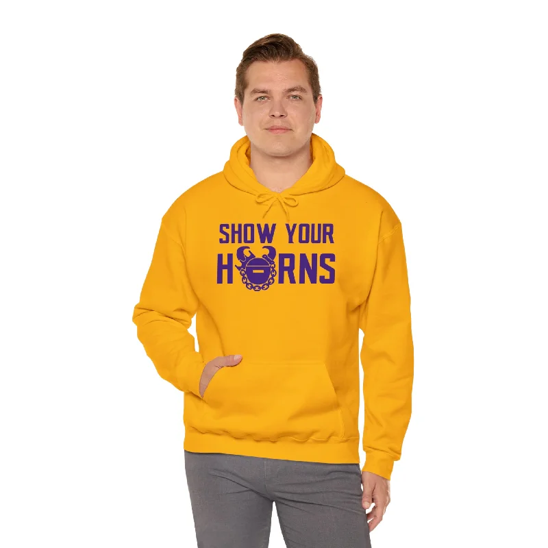 hoodie with wave design -Unisex Heavy Blend™ Hoodie - Show Your Horns