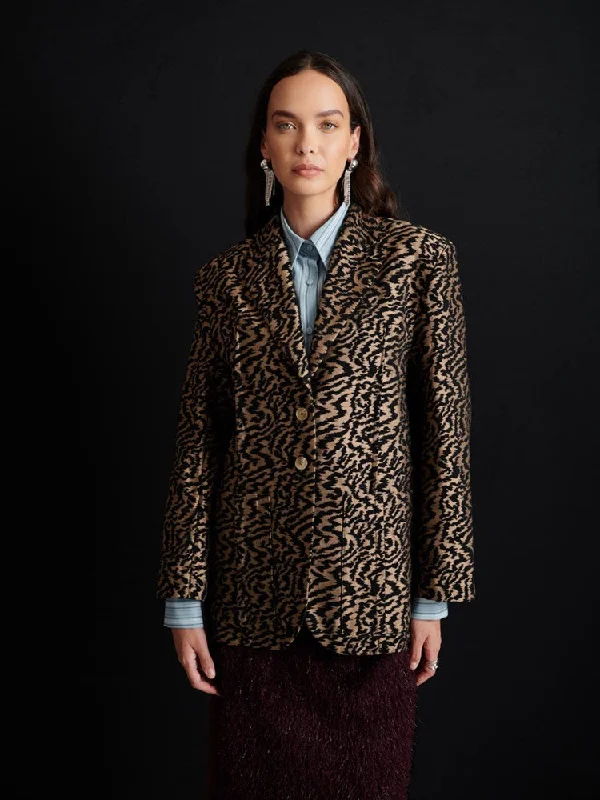 patterned alpaca jacket bold -Phoebe Jacquard Blazer