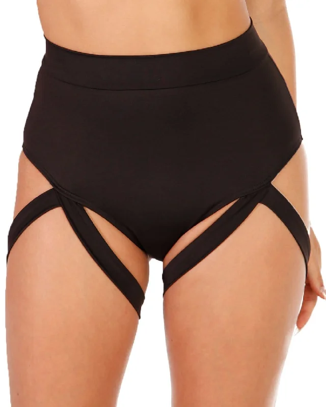 form fit shorts -Badd Girl High Waisted Harness Booty Shorts