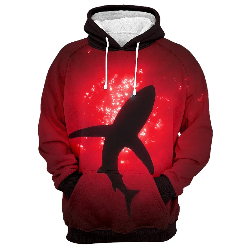 hoodie with grid pattern -Shark Predator Hoodie