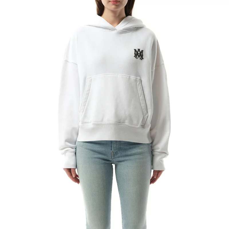 hoodie with drop hem -MA Core Logo Hoodie in White