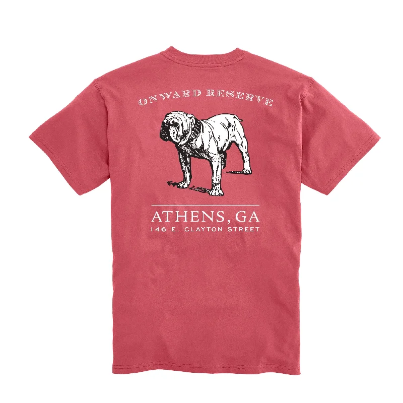 scarlet relaxed shorts -Athens Logo Short Sleeve Tee