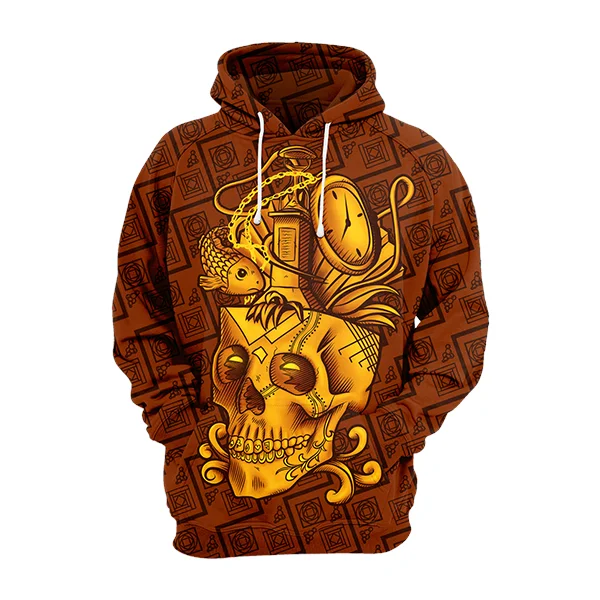 hoodie with crystal trim -Mind Skull Hoodie