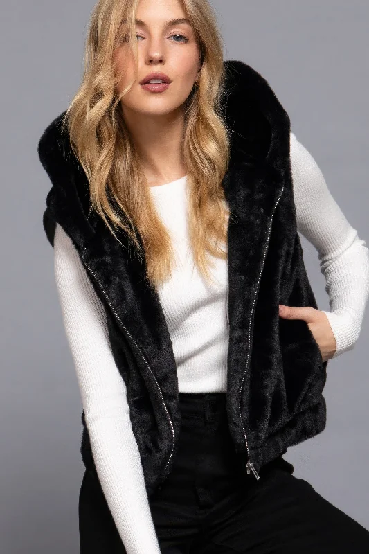 hoodie teens vivid blue -Hoodie Faux Fur Vest