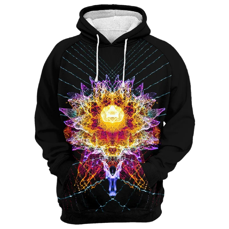 jet hoodie dark sheen -Flower Of Mind Hoodie