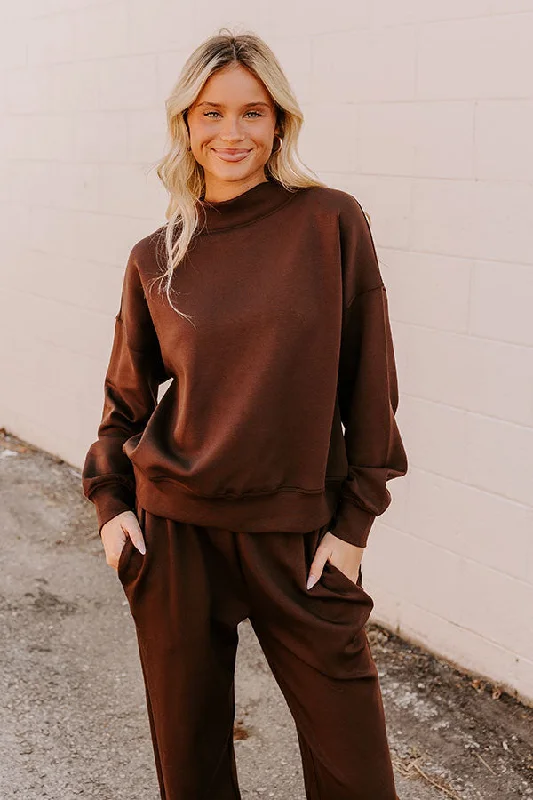 striped bamboo sweatshirts fresh -Cozy Casual Sweatshirt in Chestnut