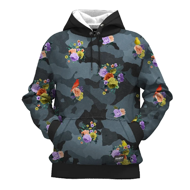 floral hoodie romantic touch -Camo Flower Hoodie