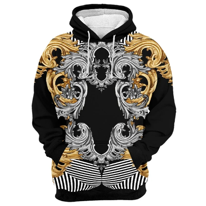 hoodie with ribbed hood -Platinum Gold Hoodie