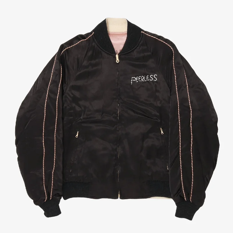 cropped jacket athleisure look -Reversible Old Visvim Never Dies / I Feel Free Douglas Jacket