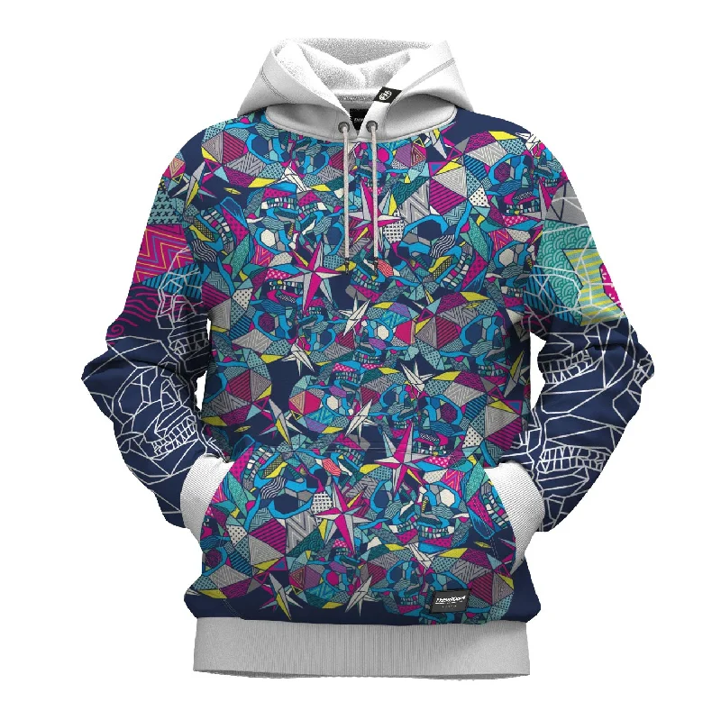 short hoodie urban edge -Geometric Skull Hoodie