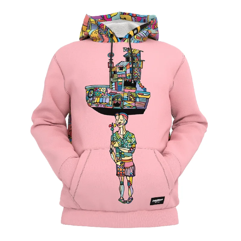 short hoodie urban edge -Olindo Pink Hoodie