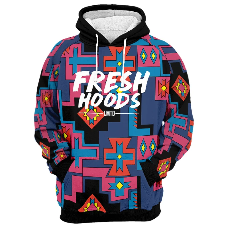 textured hoodie tactile style -Fresh X Tribal Hoodie