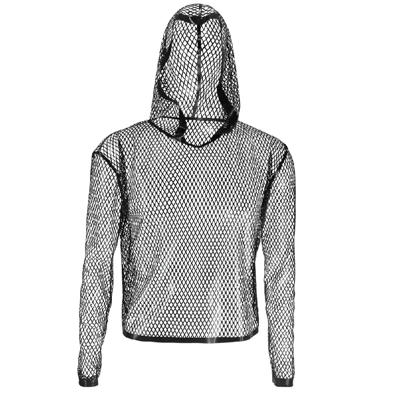 hoodie men utility pockets -Saturn Fishnet Hoodie