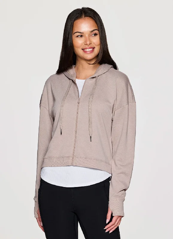 modal hoodie silky soft -Brooke Daily Cropped Hoodie Jacket