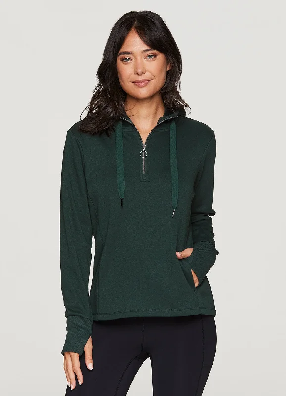 cropped hoodie preppy style -Elwyn Plush Lined Hoodie