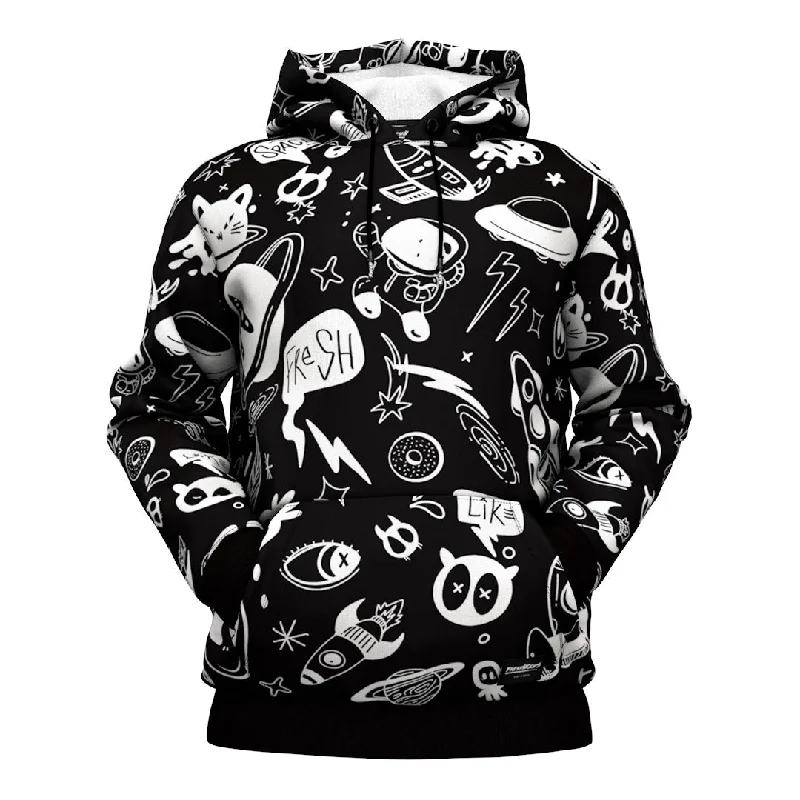 hoodie women soft ivory -Space Doodles Hoodie