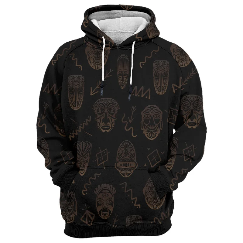 insulated hoodie men cozy -Tribe Face Hoodie