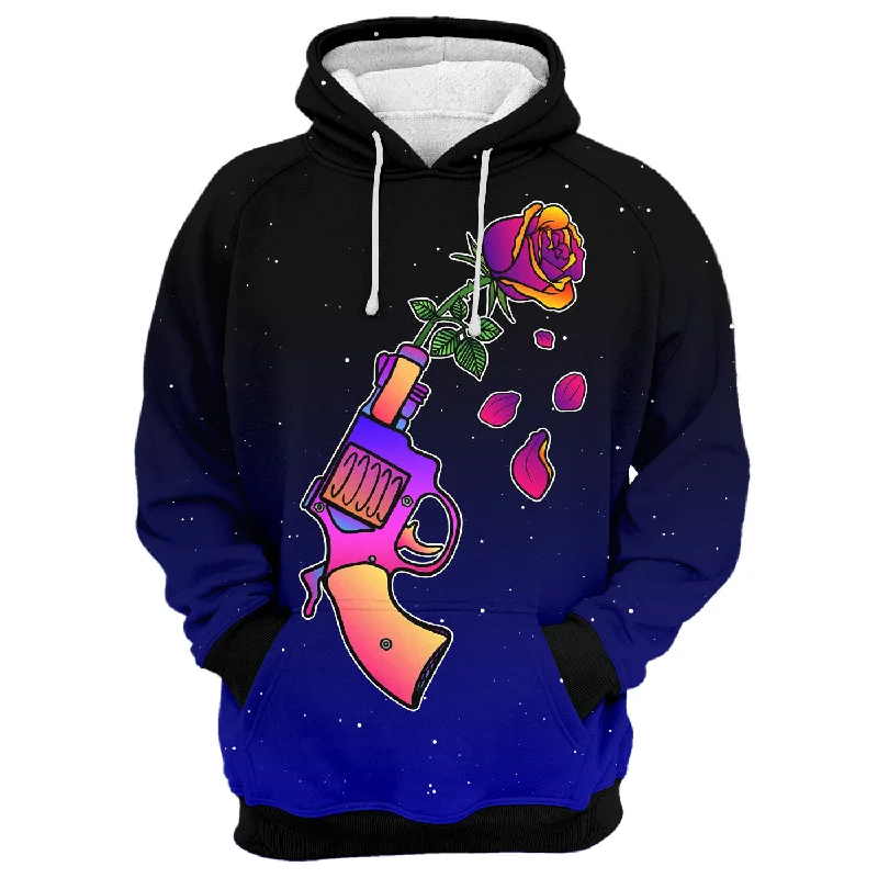 patterned wool hoodie catchy -Gun N' Rose Hoodie