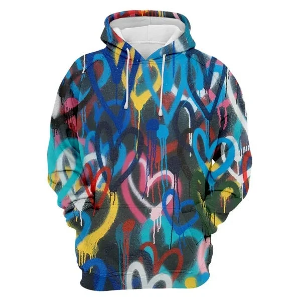 hoodie teens neon blue -Love Hoodie