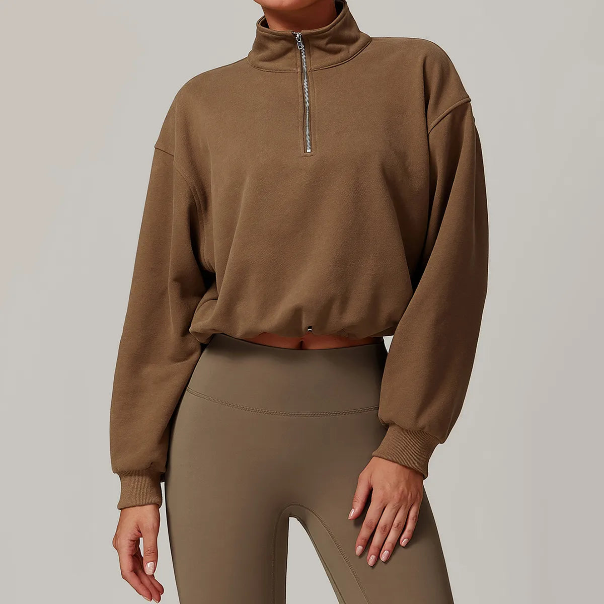 hazel sweatshirts warm hue -SPARK Fall Cropped Sweatshirts ZC8936