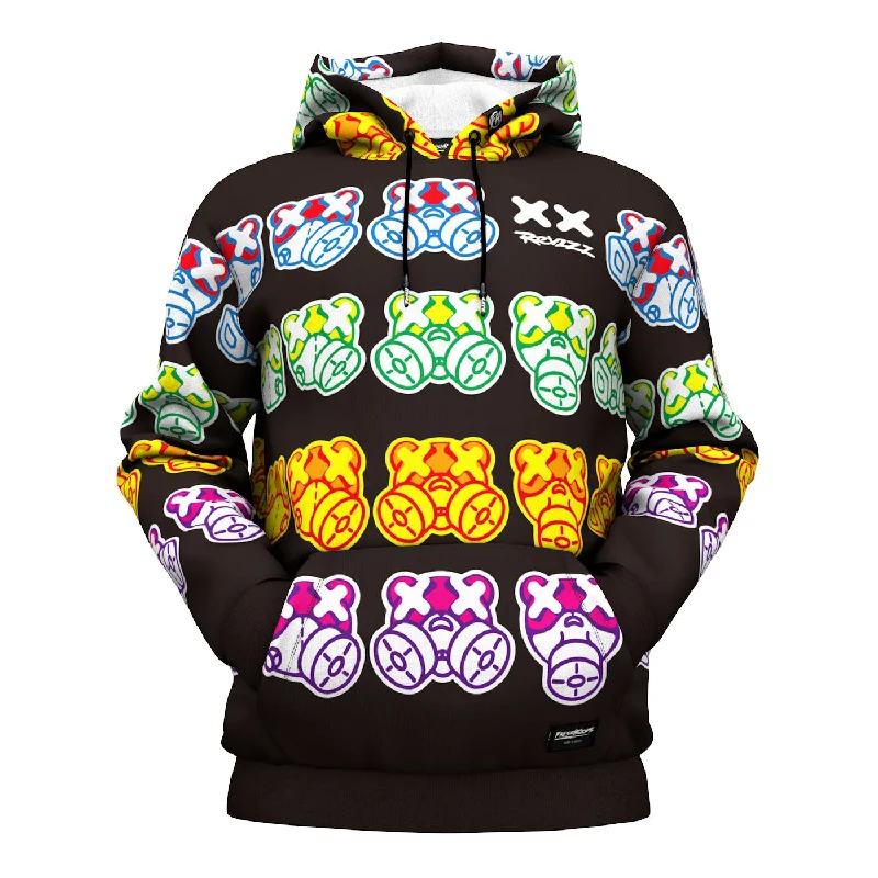 patterned silk hoodie bold -Pandemic Bear Hoodie