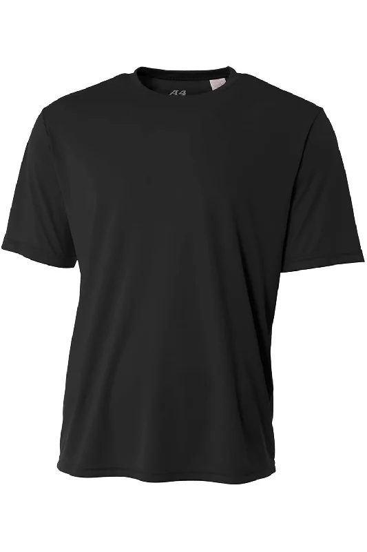 thick stripe t-shirts -A4 Youth Performance Moisture Wicking Short Sleeve Crewneck T-Shirt - Black