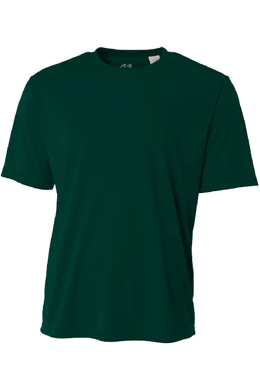 pewter print t-shirts -A4 Youth Performance Moisture Wicking Short Sleeve Crewneck T-Shirt - Forest Green