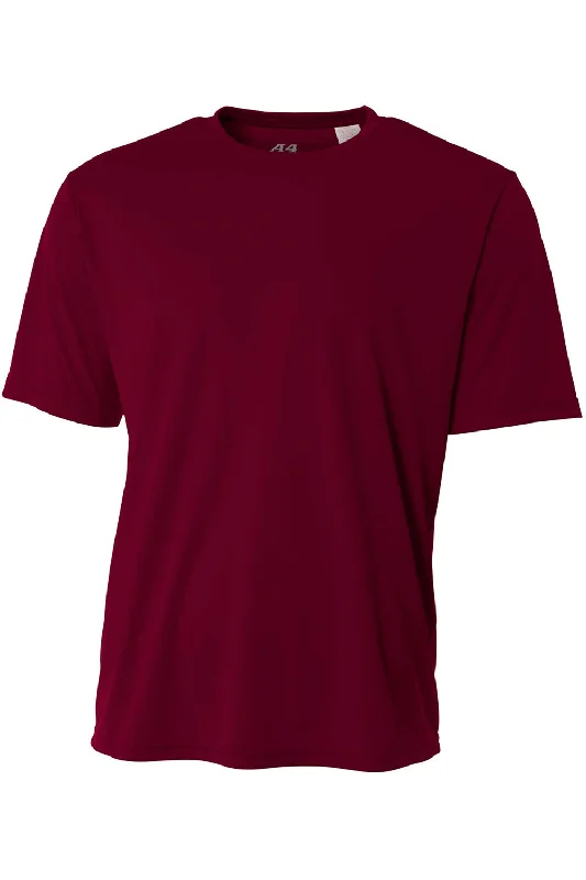 half sleeve t-shirts -A4 Youth Performance Moisture Wicking Short Sleeve Crewneck T-Shirt - Maroon