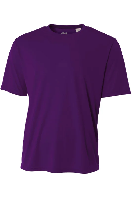 cocoa retro t-shirts -A4 Youth Performance Moisture Wicking Short Sleeve Crewneck T-Shirt - Purple