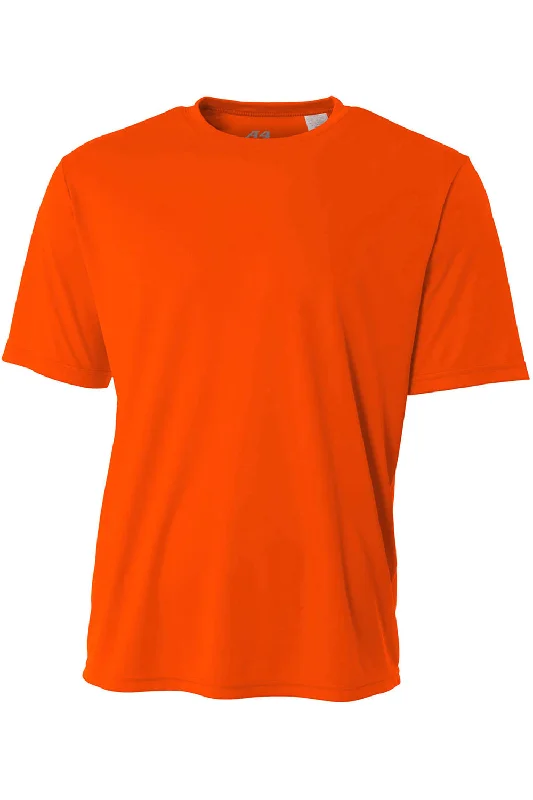 breezy beach t-shirts -A4 Youth Performance Moisture Wicking Short Sleeve Crewneck T-Shirt - Safety Orange