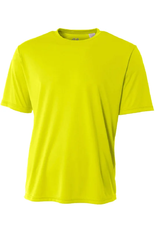 business casual t-shirts -A4 Youth Performance Moisture Wicking Short Sleeve Crewneck T-Shirt - Safety Yellow