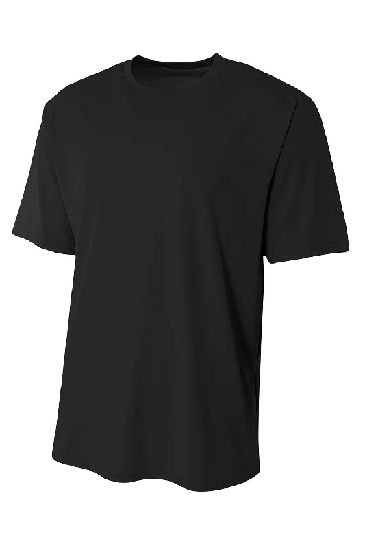 jade bold t-shirts -A4 Youth Sprint Performance Moisture Wicking Short Sleeve Crewneck T-Shirt - Black