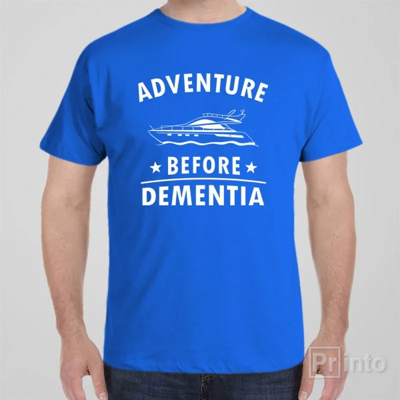 gradient wash t-shirts -Adventure before dementia (boat) - T-shirt