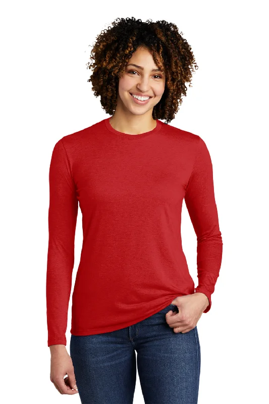 run stripe t-shirts -Allmade Womens Long Sleeve Crewneck T-Shirt - Rise Up Red